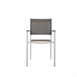 Fifi 21 Inch Set of 6 Dining Chairs- Aluminum Frame- Gray Textilene Fabric