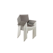 Fifi 21 Inch Set of 6 Dining Chairs- Aluminum Frame- Gray Textilene Fabric
