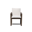 Neji 24 Inch Dining Chair- Burnt Brown Eucalyptus Wood Frame- Thick Cushion