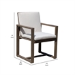 Neji 24 Inch Dining Chair- Burnt Brown Eucalyptus Wood Frame- Thick Cushion
