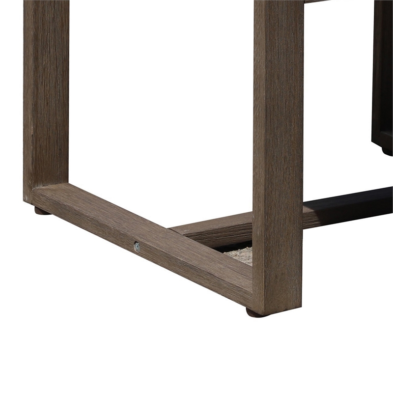 Neji 24 Inch Dining Chair- Burnt Brown Eucalyptus Wood Frame- Thick Cushion