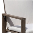 Neji 24 Inch Dining Chair- Burnt Brown Eucalyptus Wood Frame- Thick Cushion