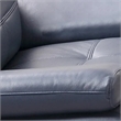 Reni 44 Inch Sofa Chair- Channel Tufted Navy Blue Soft Leather Upholstery