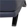 Reni 44 Inch Sofa Chair- Channel Tufted Navy Blue Soft Leather Upholstery