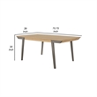 71 Inch Dining Table- Natural Brown Top- Farmhouse Style- Gray Flared Legs