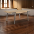 71 Inch Dining Table- Natural Brown Top- Farmhouse Style- Gray Flared Legs