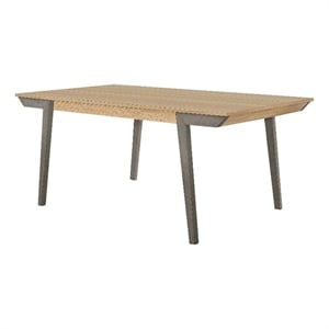 71 Inch Dining Table- Natural Brown Top- Farmhouse Style- Gray Flared Legs