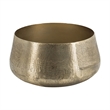Set of 2 Metal Bowls- Seude Gold Finish- Curved Shape- Streaked Texture