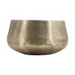 Set of 2 Metal Bowls- Seude Gold Finish- Curved Shape- Streaked Texture