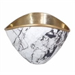 Sinzo 10 Inch Curved Bowl- Gold Aluminum- Textured Design- Black- White