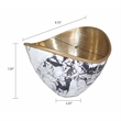 Sinzo 10 Inch Curved Bowl- Gold Aluminum- Textured Design- Black- White