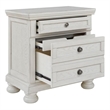 Julia 30 Inch Casual Nightstand- Wood- 2 Drawers- Pull Out Tray- White