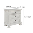 Julia 30 Inch Casual Nightstand- Wood- 2 Drawers- Pull Out Tray- White