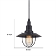 Oma 8 Inch Modern Pendant Light- Industrial Style- Dark Bronze Metal Frame