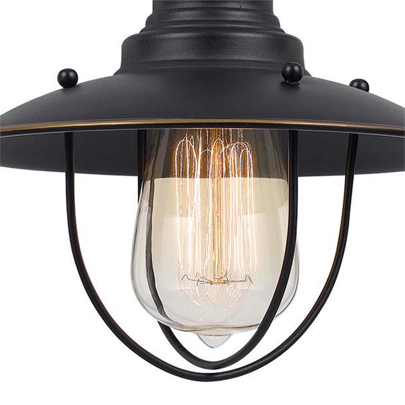 Oma 8 Inch Modern Pendant Light- Industrial Style- Dark Bronze Metal Frame
