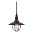 Oma 8 Inch Modern Pendant Light- Industrial Style- Dark Bronze Metal Frame