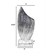 15 Inch Decorative Vase- Aluminum- Vertical Ribbing- Gold and Jet Black