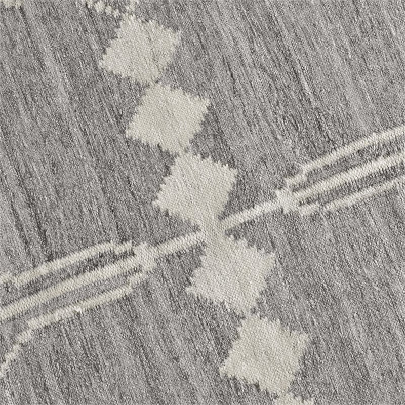 Modern 3 x 8 Runner Area Rug- Handwoven Geometric Pattern- Gray- Multicolor