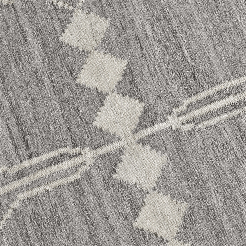 Modern 3 x 8 Runner Area Rug- Handwoven Geometric Pattern- Gray- Multicolor