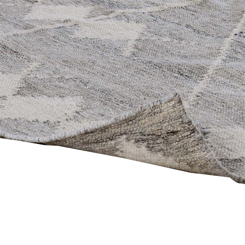 Modern 3 x 8 Runner Area Rug- Handwoven Geometric Pattern- Gray- Multicolor