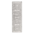 Modern 3 x 8 Runner Area Rug- Handwoven Geometric Pattern- Gray- Multicolor