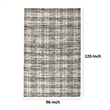 Okia 8 x 10 Large Handwoven Area Rug- Distressed Wool Stripes- Green- Brown