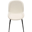 21 Inch Dining Chairs- Set of 2- Black Metal Legs- Ivory Boucle Upholstery