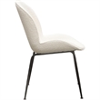 21 Inch Dining Chairs- Set of 2- Black Metal Legs- Ivory Boucle Upholstery