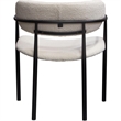 Oke 26 Inch Padded Dining Chair- Set of 2- Black- Ivory Boucle Upholstery