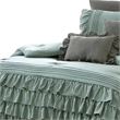 Tyler 8 Piece Ruffled King Size Comforter Set- The Urban Port- Green- Gray