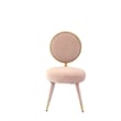 Cid 21 Inch Modern Glam Accent Chair- Round Backrest- Set of 2- Pink Velvet