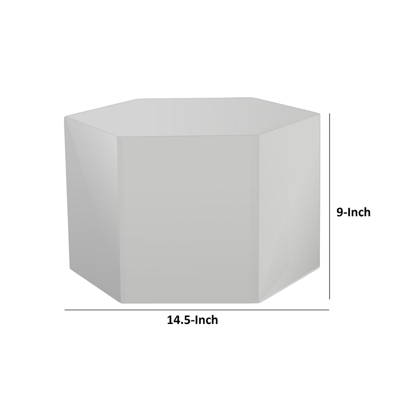 Cid Keli 15 Inch Modular End Table- Small- Glossy- Light Gray