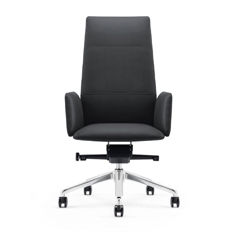 Cid 24 Inch Modern Office Chair- Knee Tilt- Sleek Tall Back- Black