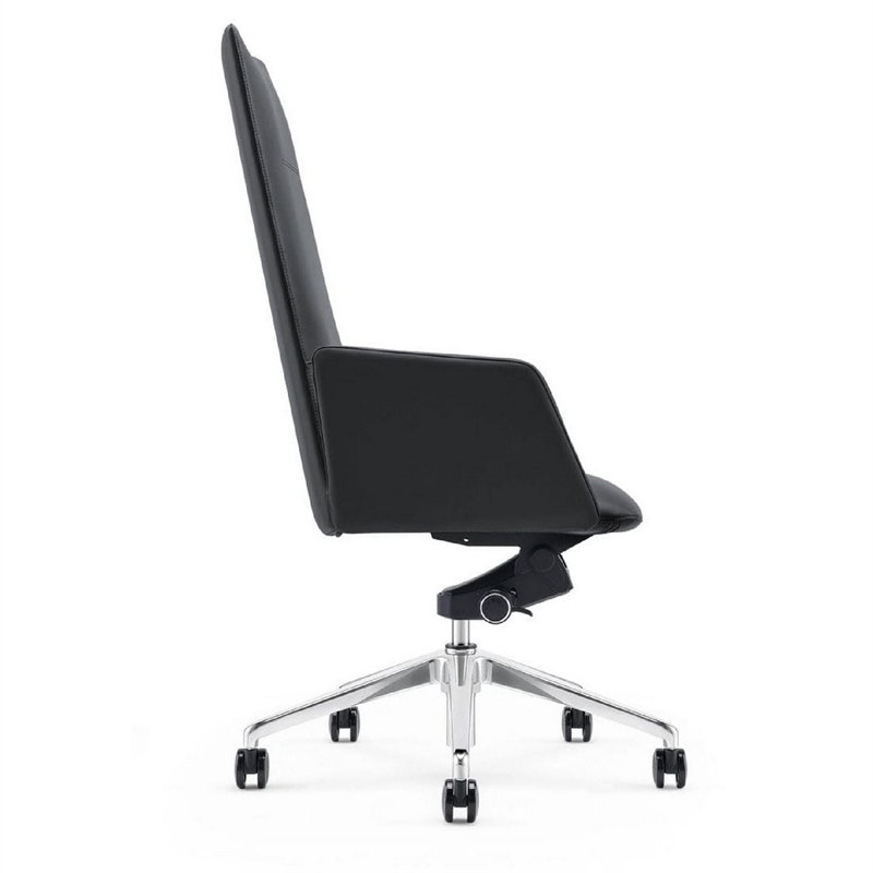Cid 24 Inch Modern Office Chair- Knee Tilt- Sleek Tall Back- Black