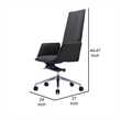Cid 24 Inch Modern Office Chair- Knee Tilt- Sleek Tall Back- Black