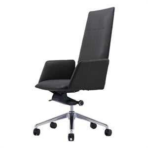 Cid 24 Inch Modern Office Chair- Knee Tilt- Sleek Tall Back- Black
