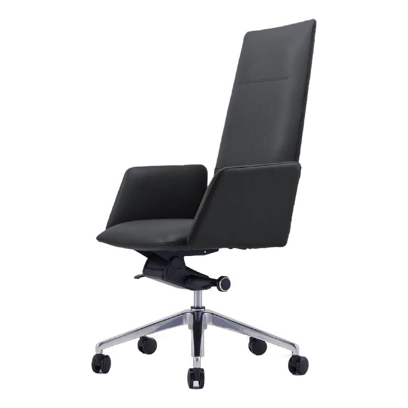 Cid 24 Inch Modern Office Chair- Knee Tilt- Sleek Tall Back- Black