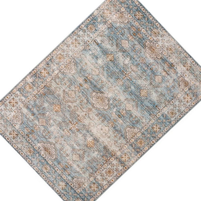 Mia 7 x 5 Medium Soft Fabric Floor Area Rug- Vintage Two Tone Border Design