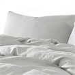 Edge 4 Piece King Size Duvet Comforter Set- Washed Linen- Cotton- Soft Gray