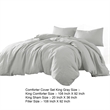 Edge 4 Piece King Size Duvet Comforter Set- Washed Linen- Cotton- Soft Gray