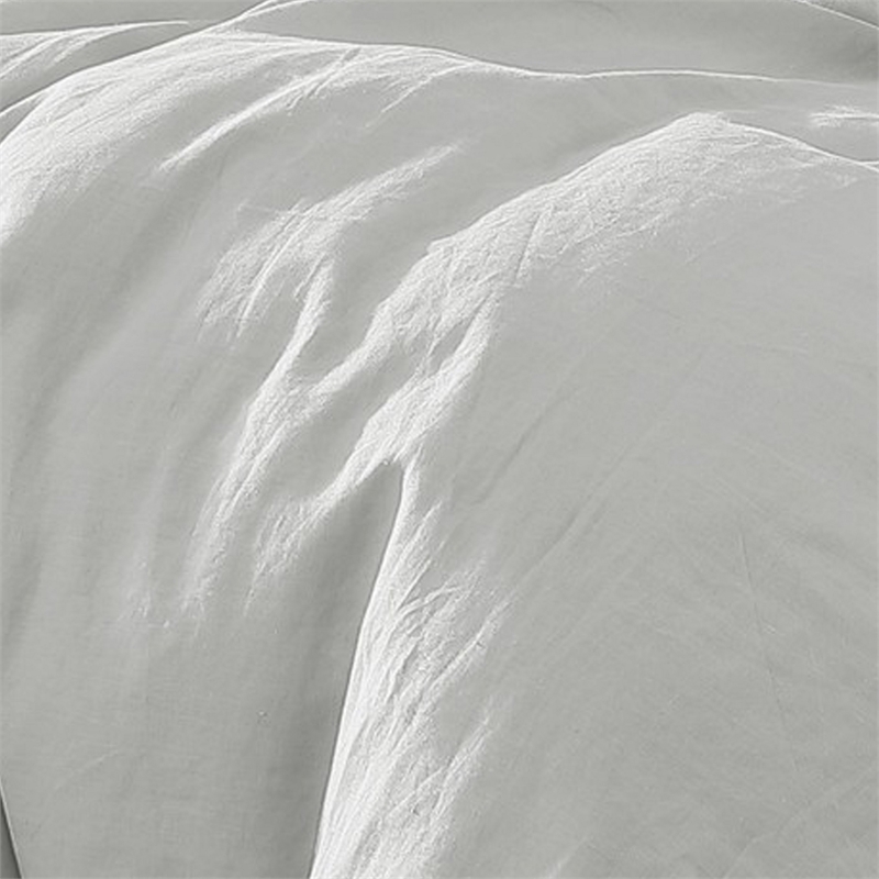 Edge 4 Piece King Size Duvet Comforter Set- Washed Linen- Cotton- Soft Gray