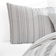 Wim 6 Piece King Size Duvet Comforter Set with Accent Pillows- Striped Gray