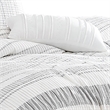 Wim 6 Piece Queen Size Duvet Comforter Set- Accent Pillows- Striped Gray