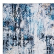 Rue 10 x 8 Large Soft Fabric Floor Area Rug- Abstract Blue and White Design