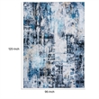 Rue 10 x 8 Large Soft Fabric Floor Area Rug- Abstract Blue and White Design
