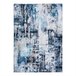 Rue 10 x 8 Large Soft Fabric Floor Area Rug- Abstract Blue and White Design