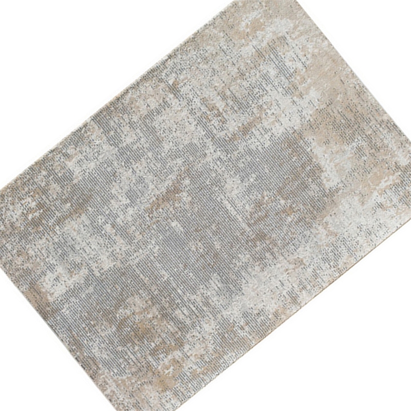 8 x 10 Area Rug- Subtle Lined Natural Design- Soft Fabric- Gray- Black