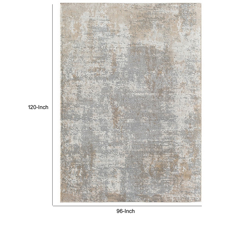 8 x 10 Area Rug- Subtle Lined Natural Design- Soft Fabric- Gray- Black