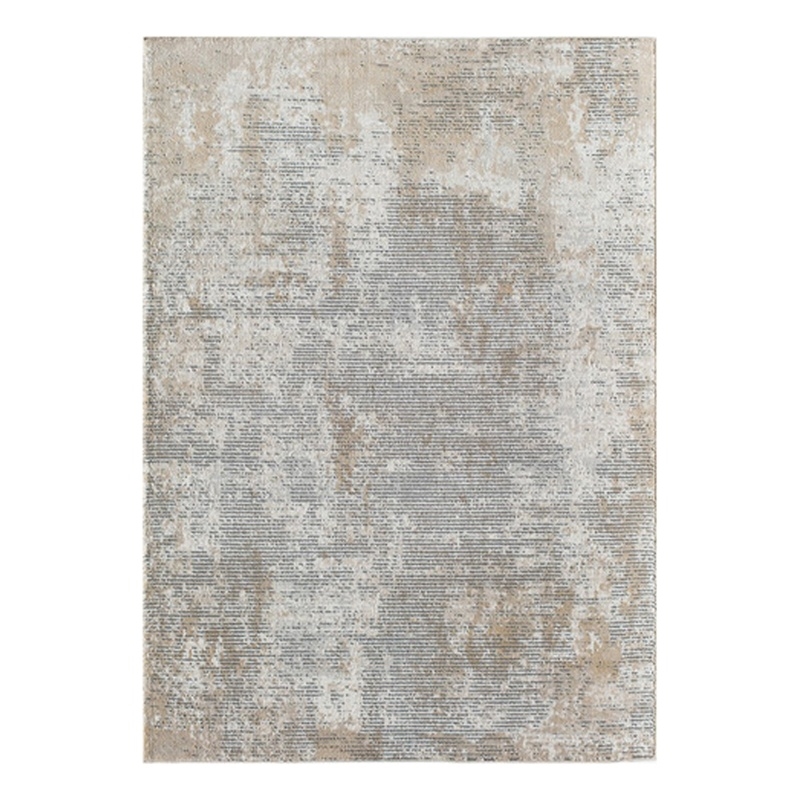 8 x 10 Area Rug- Subtle Lined Natural Design- Soft Fabric- Gray- Black