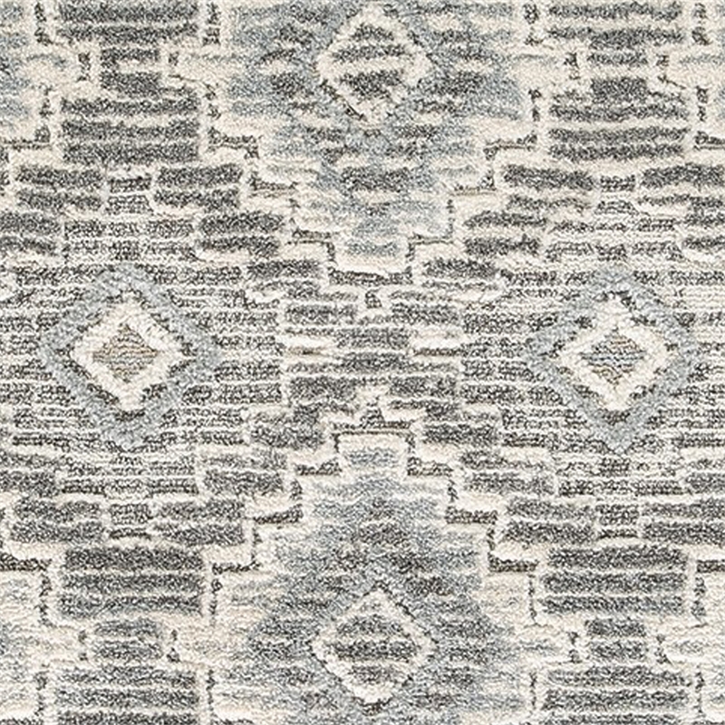 Ari 5 x 7 Modern Area Rug- Diamond Pattern- Soft Fabric- Cream- Gray